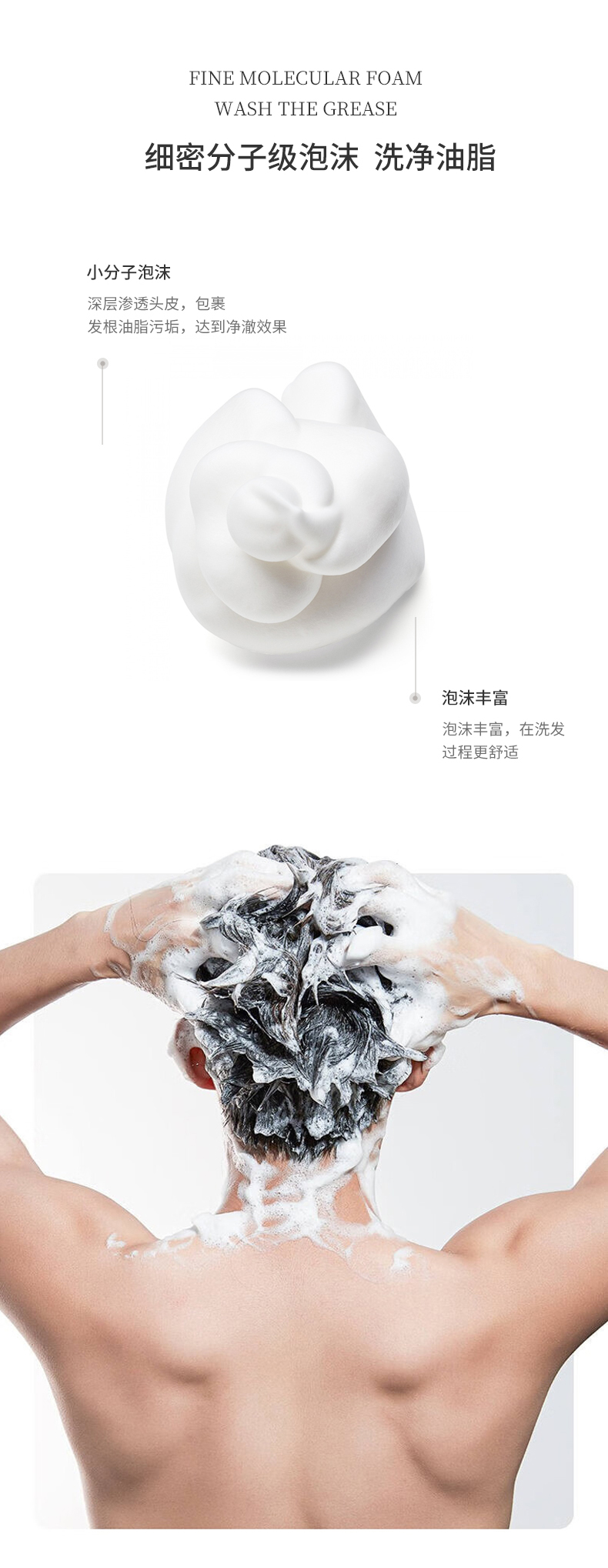 細(xì)密分子級泡沫，洗凈油脂